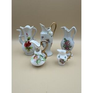 Vintage Floral Pitchers/Vases "Lot Of 5"